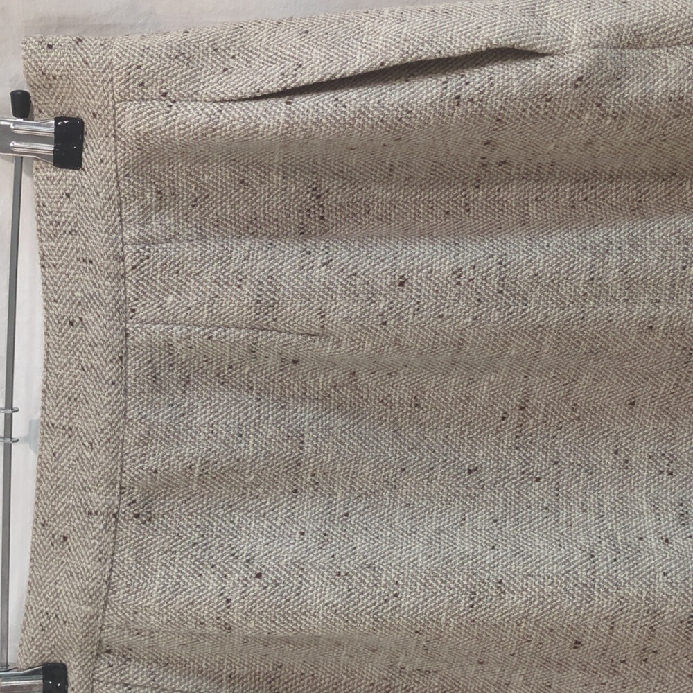 Liz Claiborne | Wrap Natural Tan/Specks Herringbone Fringed Waterfall Skirt | 8 - Picture 7 of 12
